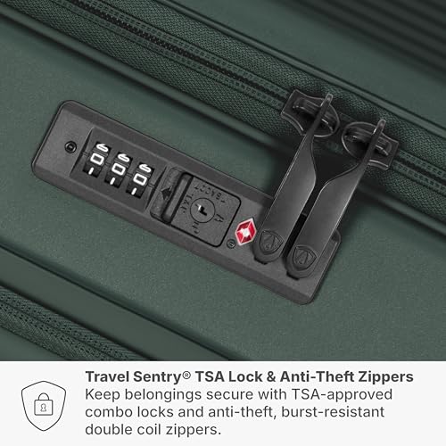 Traveler's Choice Novia Top Opening Expandable Polycarbonate Luggage with Spinner Wheels, Green, 30-Inch Large - color: Green, size: 30-Inch Large