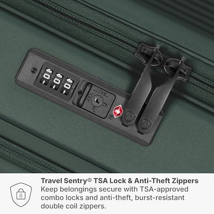 Traveler's Choice Novia Top Opening Expandable Polycarbonate Luggage with Spinner Wheels, Green, 25-Inch Medium - color: Green, size: 25-Inch Medium