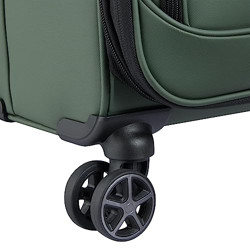 DELSEY PARIS Sky Lite 19-Inch International Lightweight Carry-On Luggage - Water-Resistant Polyester, Dual Spinner Wheels, Multiple Exterior Pockets, Green - Softside Bag for Easy Travel - size: Carry on 19 Inch