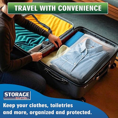 Extra Large 20 Gallon Zippered Plastic Bags for Storage- 24'' x 32'', Ideal for Clothes Clothing, Travel, Moving, 3-mil Extra Thick Clear Plastic, 12 pack - size: 20 gal-12 pack