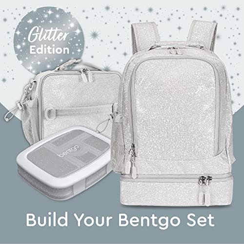 Bentgo Kids 2-in-1 Backpack & Insulated Lunch Bag with Padded Straps - color: Glitter Edition - Silver, size: Kids Large