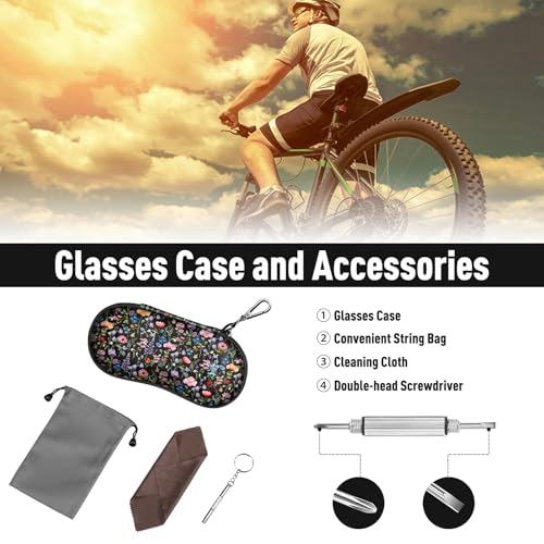 FINTIE Sunglasses Case, Hard EVA Shell Shockproof Sport Glasses Case - color: Z-black Floral