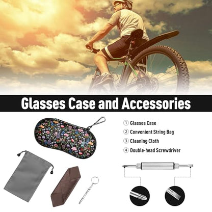 FINTIE Sunglasses Case, Hard EVA Shell Shockproof Sport Glasses Case - color: Z-black Floral