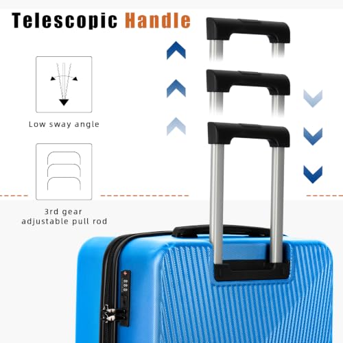 5 Piece Hardshell Luggage Set TSA Lock Spinner Wheels IceBlue - color: IceBlue, size: 5 piece