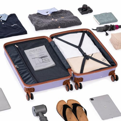 Cobens Luggage Sets 5 Piece, Suitcases with Wheels, 20"/24"/28",Purple - color: Purple, size: 5 Piece Sets (20/24/28/DB/TB)