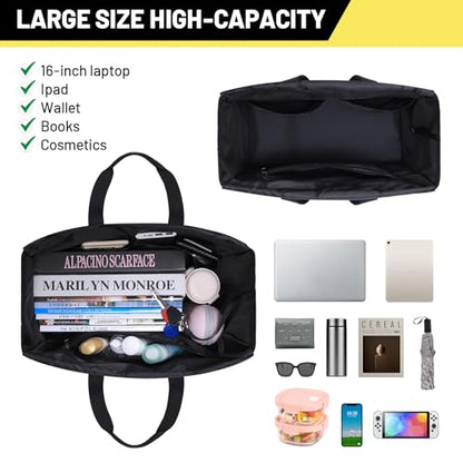 Large Utility Shoulder Tote Bag with Multi Pockets for Travel