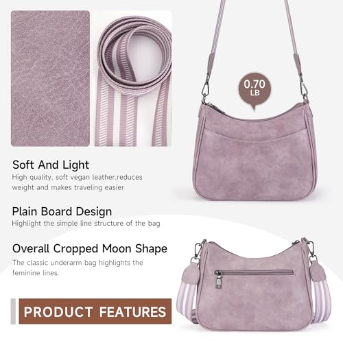 APHISON Trendy Leather Crossbody Purse, Women's Shoulder Handbag - color: 04-purple