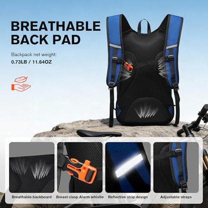 Ultra-Light Soft Hiking Daypack With Cushioned Breathable Back Panel | Sports Backpack, 20L, Blue - color: Blue, size: 20L