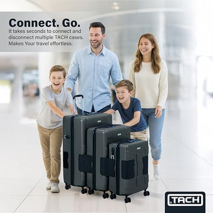 TACH Patented Connecting Hard Shell 3 Piece Luggage Set - 20, 24 & 28 inch Luggage | Carry-On, Medium & Large Rolling Suitcases - Slate Grey - color: Slate Grey, size: 3-Piece Set