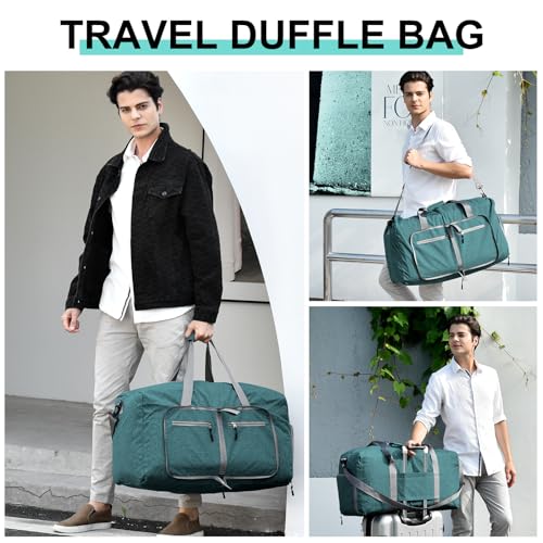 Dimayar 65L Foldable Duffle Bag, Travel & Weekender, Overnight, Gym - color: Green, size: 65L
