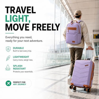 CONCEPTEN Expandable Luggage Sets 5 Piece Suitcases with Spinner Wheels - color: Purple, size: 3 Piece