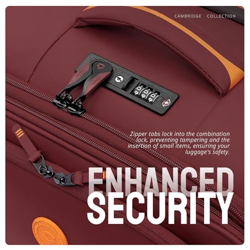 Verage Cambridge Lightweight Luggage Softside Expandable Spinner Wheel Suitcase (Burgundy, Carry-On 20-Inch) - color: Burgundy, size: 20-Inch