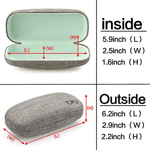Vemiss Hard Shell Sunglasses Case, Large Linen Fabric Protective Glasses Case for Men Women - color: Grey 1, size: Sunglass Case