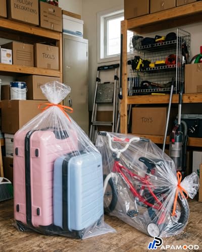 40x60 Inch Extra Large Clear Plastic Storage Bag for Luggage Cover, 8 Pack - size: X-Large (40"x60")
