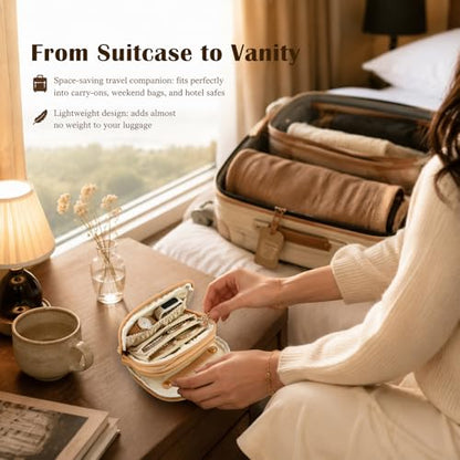 Small Travel Jewelry Pouch, Velvet Pouch Bags with Zipper, Khaki - color: khaki