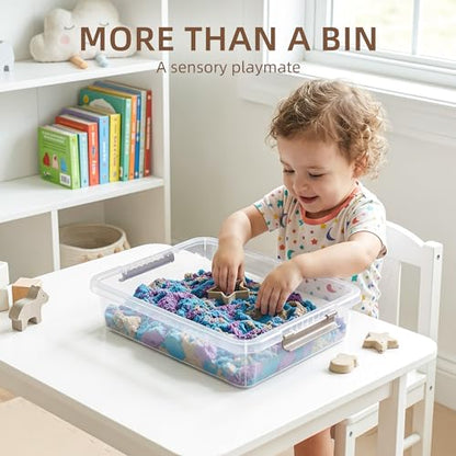 Citylife 3PC Storage Bins with Lids, Stackable Plastic Box, Paper Storage - size: 5.3 Qt