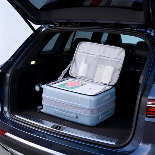 Hanke Expandable Large Checked Luggage, 28 Inch Top Opening Suitcase - color: Grey, size: 28 Inch EXT