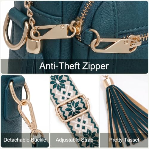 Vegan Leather Crossbody Bags for Women Anti theft Purses and Handbag - color: Turquoise Blue