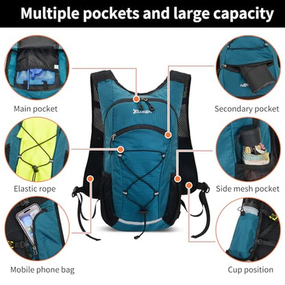 DOJUNS Hiking Backpack Lightweight Travel Backpack 20L Waterproof Hiking Daypacks Camping Backpack for Men Women (Lake Blue) - color: Lake Blue