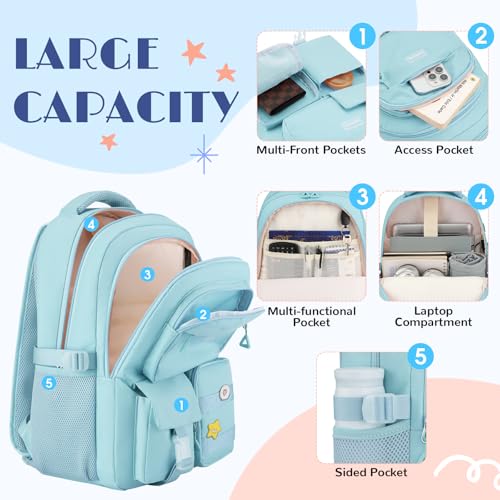 17.3 Inch School Backpack Women,College Bookbag for Teen Girls High School Mochila Escolares Niñas Mochilas Mujeres - color: Blue, size: 17,3 inch
