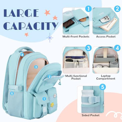 17.3 Inch School Backpack Women,College Bookbag for Teen Girls High School Mochila Escolares Niñas Mochilas Mujeres - color: Blue, size: 17,3 inch