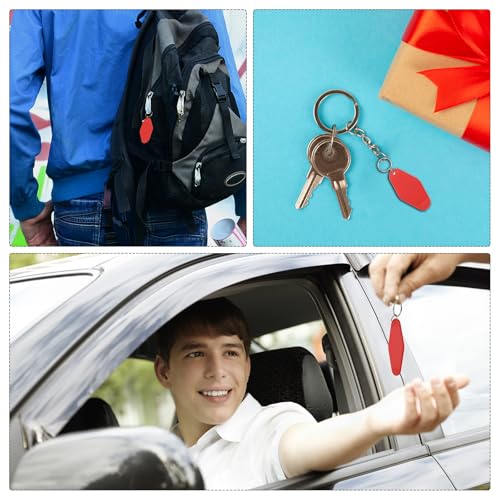 uxcell Hotel Keychains Blank Plastic - color: Rose Red
