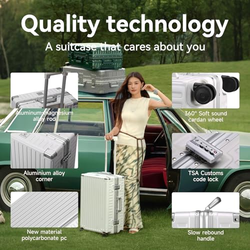 ROAMING 28 Inch Checked-Large Zipperless Luggage Hard shell Suitcases White - color: white, size: 28 Inch Checked Luggage