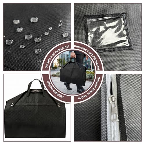 1 Pack PEVA Waterproof Long Garment Bag Clear Window 24x63 In Black - size: 24 × 63 in