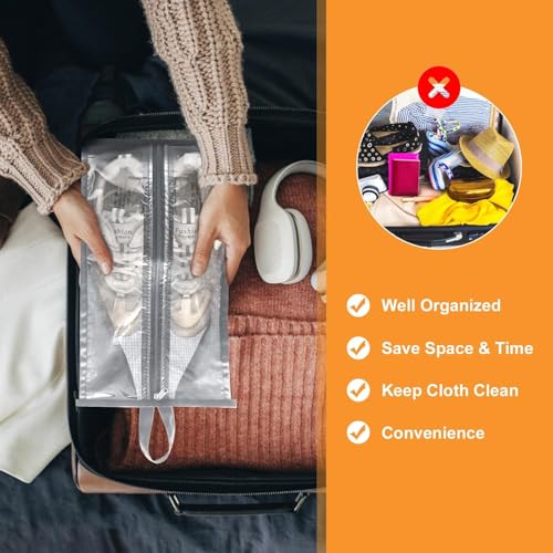 6 Pack Waterproof Travel Shoe Bags, Random Color Pouches