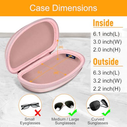 FINTIE Sunglasses Case with Carabiner, Hard Shell Shockproof Sport Glasses - color: Rose Gold
