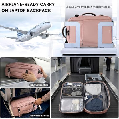TANTOMI Travel Backpack for Women, Laptop Bag，31L Carry on Backpack - color: Pink, size: X-Large