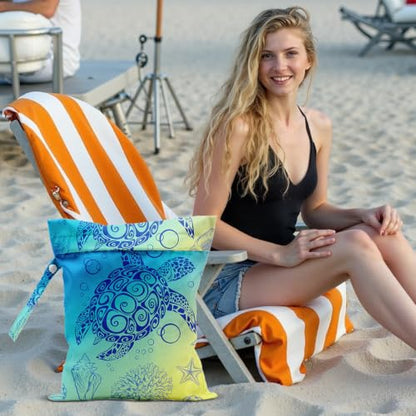 2 PCS Turtle Wet Dry Waterproof Bag Laundry Bag for Swimsuit - color: Turtle15