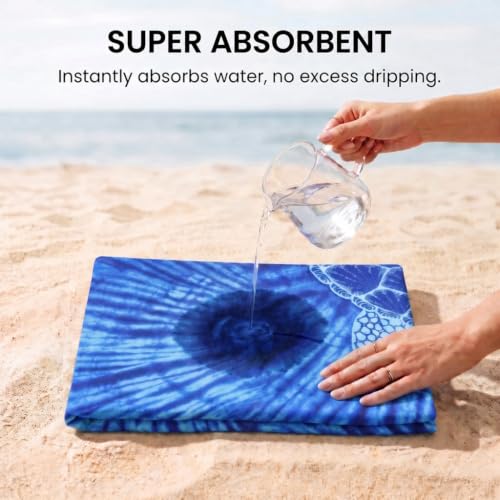 Yongoes 2 Pack Microfiber Beach Towels Oversized 71x32 Turtle Mandala - color: 2 Pack Turtle Mandala