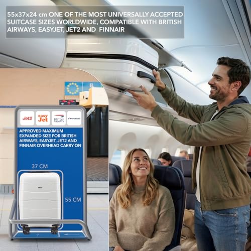 3-Piece Luggage Set Expandable Hardside Polypropylene Suitcase Set with TSA Locks & 8 Silent Spinner Wheels Lightweight Nested Suitcases Travel Set American Airline-Approved Carry-On - White - color: White, size: 3-Piece Set