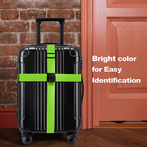 Chelmon Luggage Straps for Suitcases TSA Approved Travel Essentials 4 Pack - color: Green