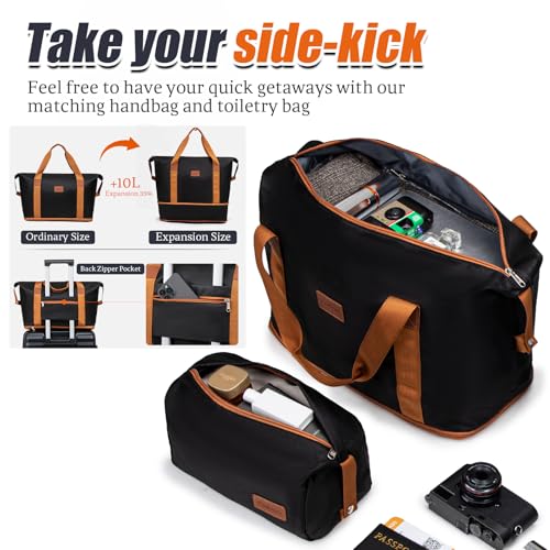 Cosbarn Luggage Sets Hardshell 5 Piece Durable Suitcases with Wheels - color: Black