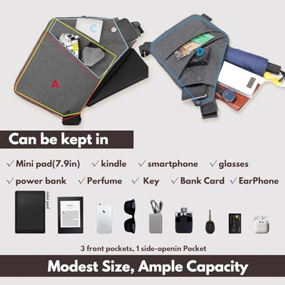 Anti Theft Travel Bag,Crossbody Travel Bag - color: Black, style: Left Shouler