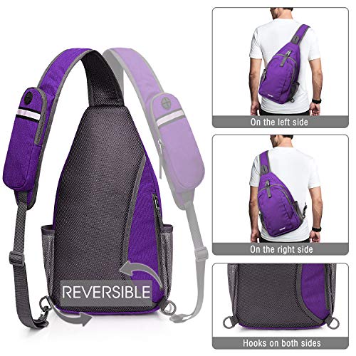 G4Free Sling Bag for Men Women, RFID Blocking Crossbody Bag, Daily, Travel - color: Purple/Gray