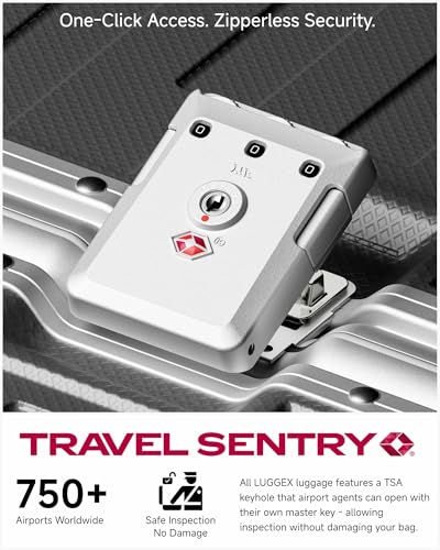 LUGGEX 32 Inch Zipperless Extra Large Checked Suitcase, Charcoal Metallic - color: Charcoal Metallic, size: 32 Inch