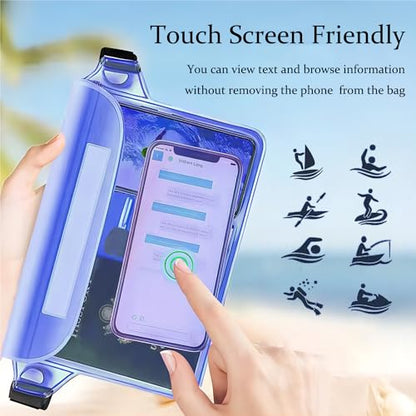 CADONO 2-Pack Waterproof Pouch with Adjustable Waist Strap - color: Black+Clear