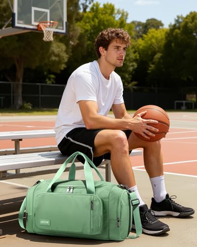 HOTOR Gym Bag, Duffle Bag with Shoe Compartment, Green 20.5x11x10.6 Inch - color: Green, size: 20.5" x 11.0" x 10.6"