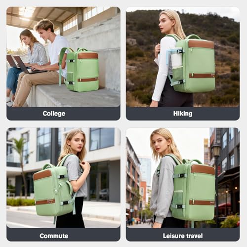 Exquisite Travel Laptop Backpack, Flight Approved Size Carry on Bag (35L) - color: Green, size: XL (8x12.8x18.5")