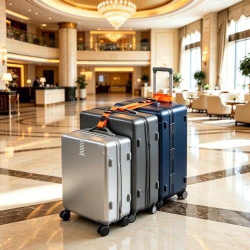 BILIONE 2 Pack Luggage Connector Straps,Connect 3 Suitcases ＆ Add A Bag - color: Blue, size: 2 Pack