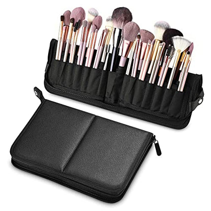 BYOOTIQUE Travel Makeup Brush Bag Foldable Holder Organizer Portable Artist - color: Classic Black