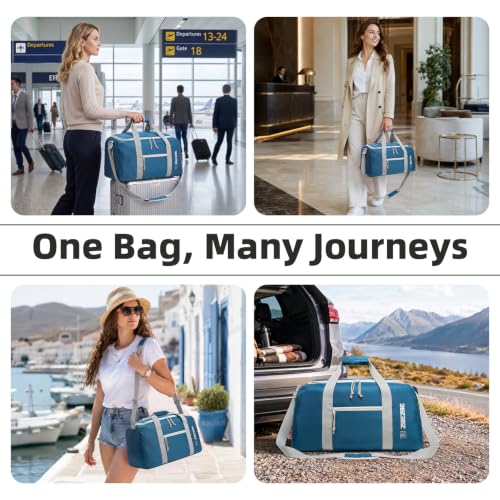 Foldable Travel Bag 85L, Extra Large Duffel for Camping & Trips - color: Navy Blue, size: 85L