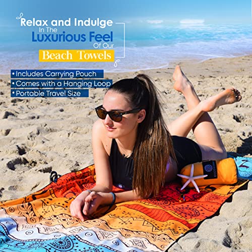 ECCOSOPHY Microfiber Beach Towel - Quick Dry, Sand Free and Oversized 71x35 - color: Aa - Marrakesh