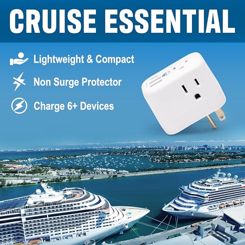Cruise On Cruise Approved Power Strip, Foldable [2 USB-A, 1 USB-C, 3 AC] - color: [2 USB-A, 1 USB-C, & 3 AC] Foldable