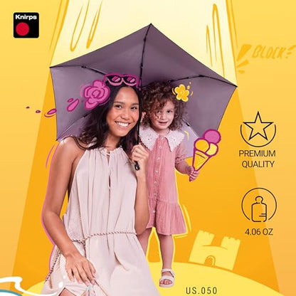 Knirps US.050 Ultra Light Pocket Size Manual Rain Umbrella with Carrying Case - color: Red