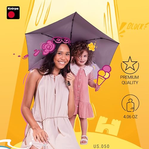Knirps US.050 Ultra Light Pocket Size Manual Rain Umbrella with Carrying Case - color: Berry