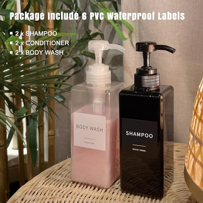 Shampoo and Conditioner Dispenser for Bathroom, Shower Soap Bottles Clear - color: Clear